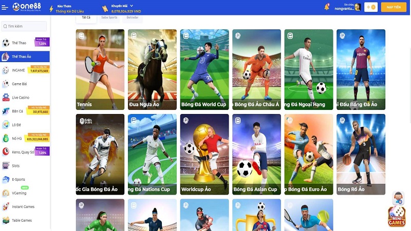 Tổng hợp game đỉnh cao tại thể thao ảo One88