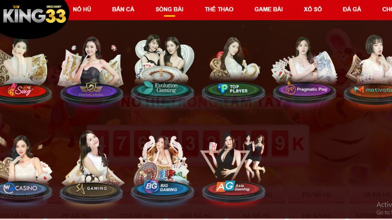 Những sản phẩm nổi bật nhất tại casino King33