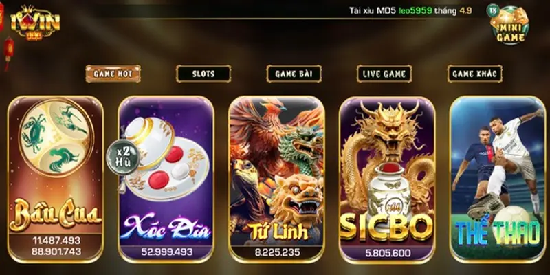Trò chơi hot hit có tại cổng game Iwin